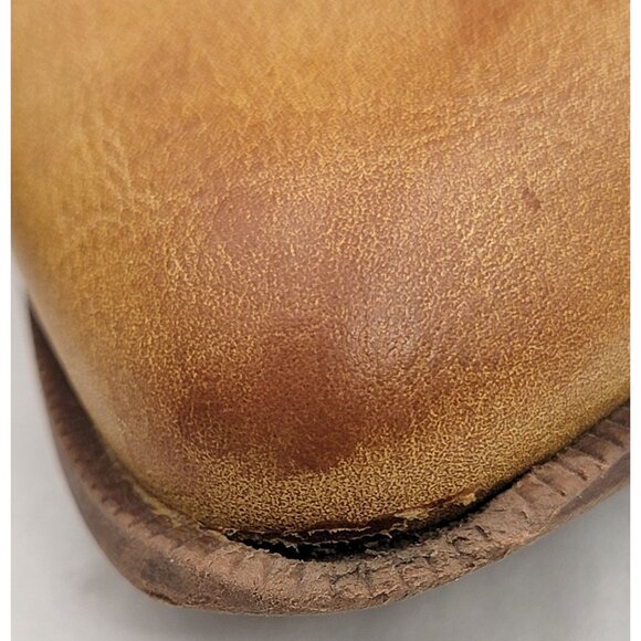 Qupid Tan Ankle Boots With Side Zipper & Stacked Heel Womens 7-7.5 - Picture 9 of 13